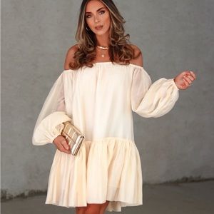 nwot • vici jeweled off the shoulder billowy dress